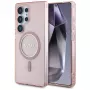 GUESS Glitter Circle Classic Logo Funda MagSafe para Samsung Galaxy S25 Ultra - Rosa