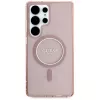 GUESS Glitter Circle Classic Logo Funda MagSafe para Samsung Galaxy S25 Ultra - Rosa