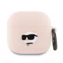 Karl Lagerfeld Funda de silicona Choupette Cabeza 3D para AirPods 4 - Rosa