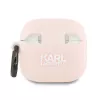Karl Lagerfeld Funda de silicona Choupette Cabeza 3D para AirPods 4 - Rosa