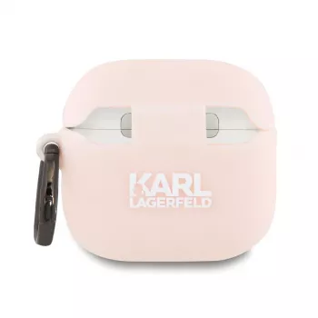 Karl Lagerfeld Funda de silicona Choupette Cabeza 3D para AirPods 4 - Rosa