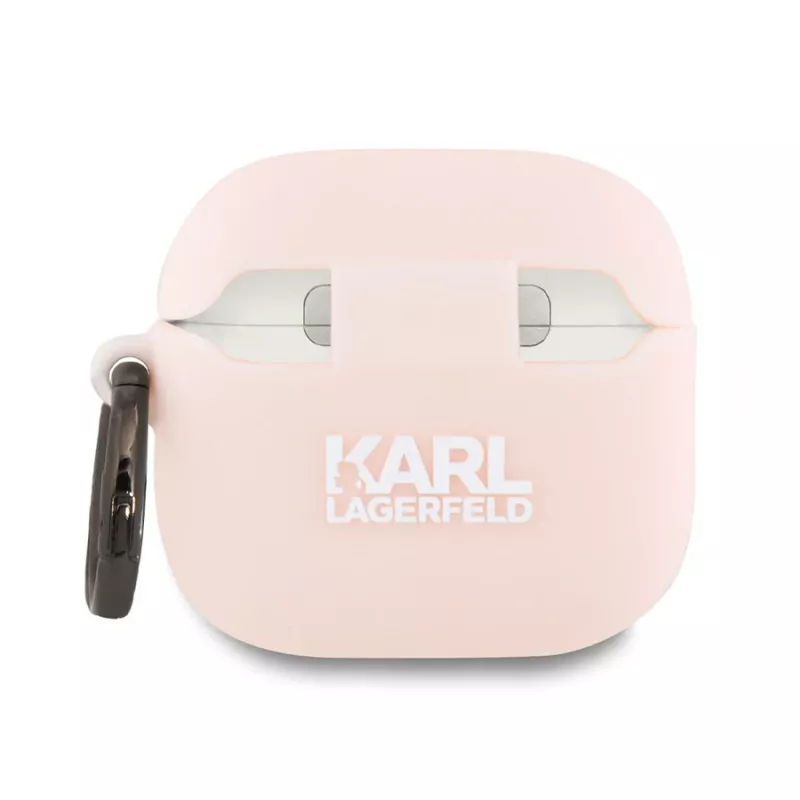 Karl Lagerfeld Funda de silicona Choupette Cabeza 3D para AirPods 4 - Rosa