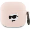 Karl Lagerfeld Funda de silicona Choupette Cabeza 3D para AirPods 4 - Rosa