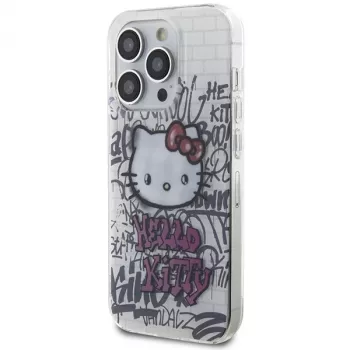 Hello Kitty HKHCP14XHDGPHT Funda rígida iPhone 14 Pro Max 6,7 pulgadas Blanca IML Kitty On Bricks Graffiti