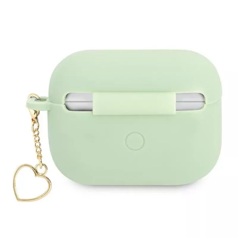 GUESS GUAPLSCHSN Funda AirPods Pro Verde Silicona Charm Heart Collection