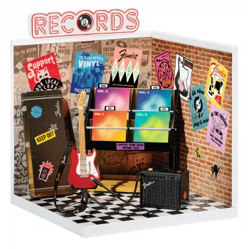 MGA's Miniverse - Set de manualidades en miniatura Real Music Record Shop