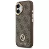 Funda MagSafe GUESS 4G Strass Logo y Big Strap Metal Buttons para iPhone 17 - Marrón