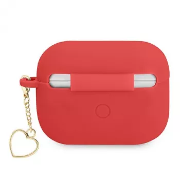 Funda GUESS para AirPods Pro Rojo Silicona Charm Heart Collection