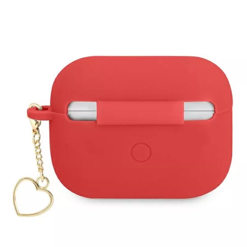 Funda GUESS para AirPods Pro Rojo Silicona Charm Heart Collection