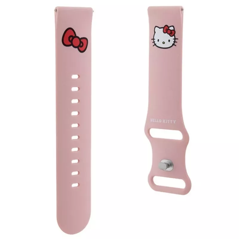 Correa universal de silicona Hello Kitty 22mm Rosa con diseño de cabeza de Kitty