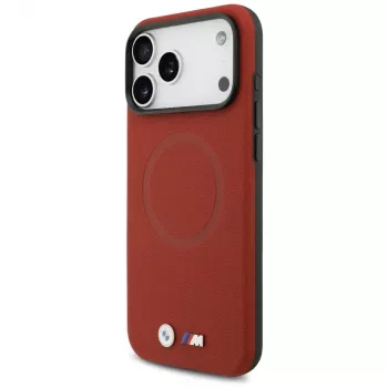 Funda MagSafe BMW M FW Metal Logo para iPhone 17 Pro Max, Rojo