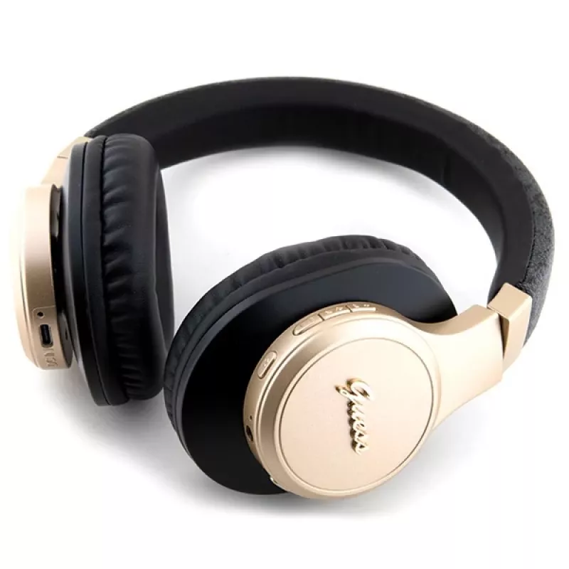 Auriculares Bluetooth over-ear GUESS GUBH604GEMK Negros 4G Script