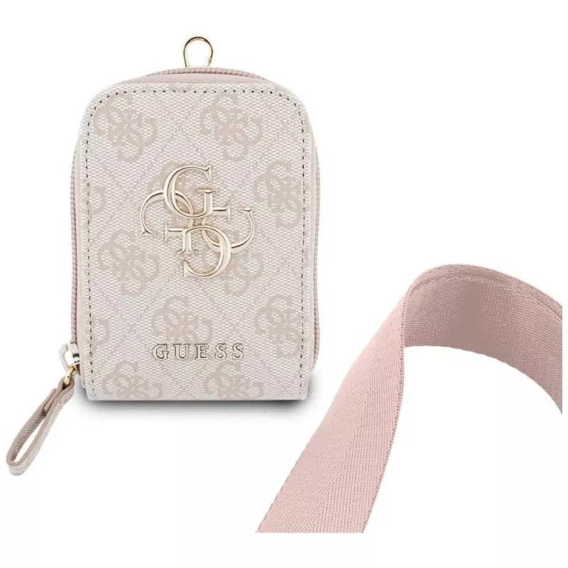 Correa universal cruzada para móvil con bolsito GUESS 4G Metal Logo - Rosa