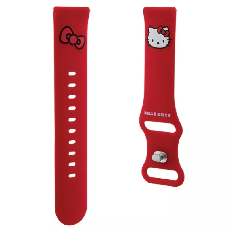 Correa universal de silicona Hello Kitty HKUWMSCHBLR Cabeza de Kitty Roja 20mm