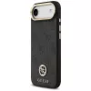 Funda MagSafe GUESS 4G Strass Logo para iPhone Air con botones metálicos y correa de muñeca - Negra