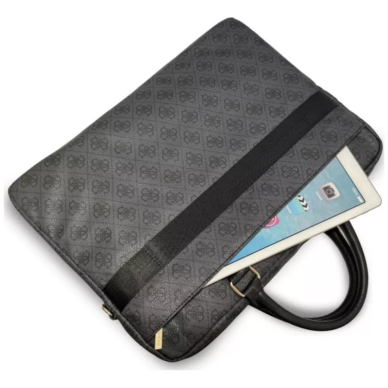 Funda para portátil GUESS 4G Round & Classic Logos Stripe 16 Pulgadas Negra
