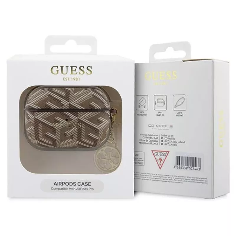 Funda GUESS GUE003033 GCube Charm para AirPods Pro marrón