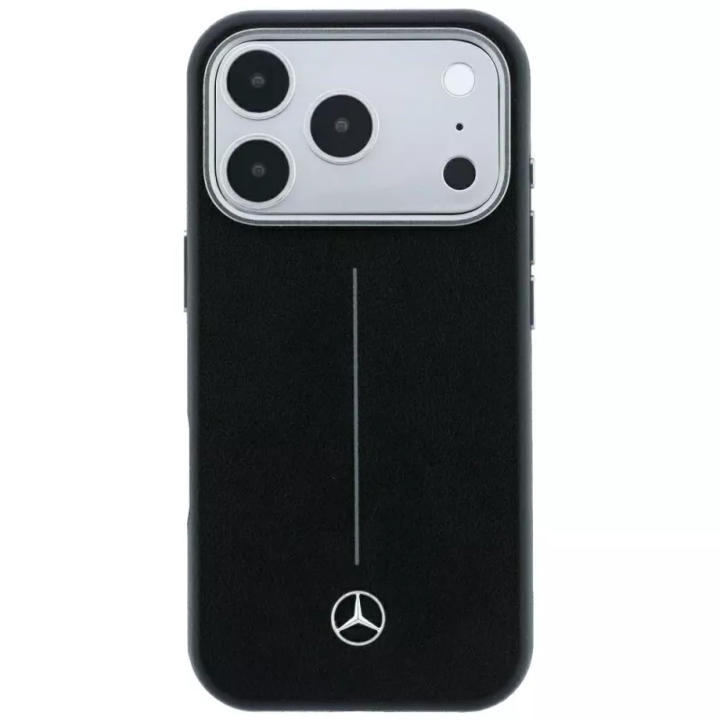 Funda MagSafe Mercedes piel Semi Wrap Iconic Line para iPhone 18 Pro Max / 17 Pro Max - negra