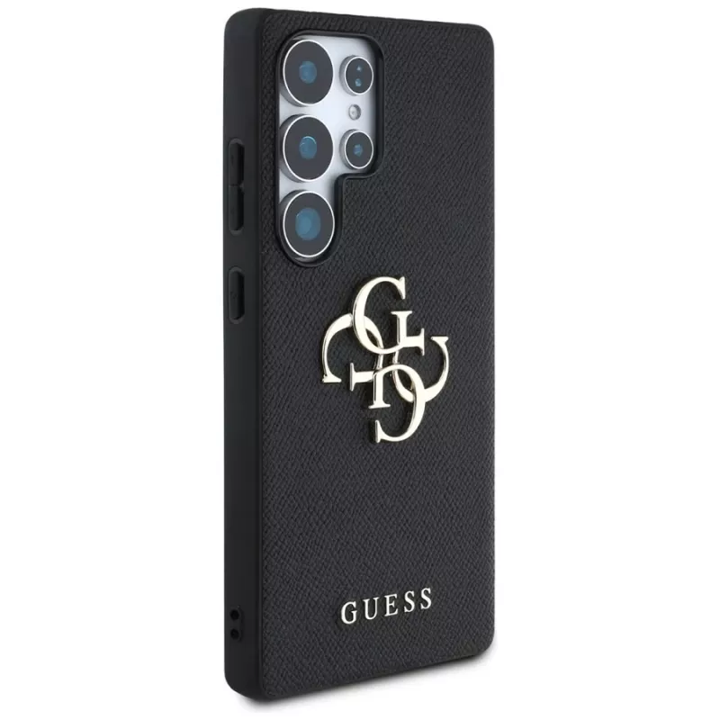 Funda GUESS Grained Big 4G Logo Small Classic Logo para Samsung Galaxy S25 Ultra - negra