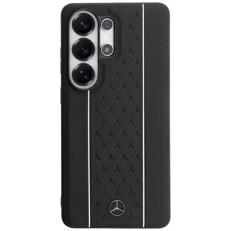 Funda MagSafe Mercedes-Benz Lorbeerblätter rayas verticales para Samsung Galaxy S26 Ultra - negra y blanca