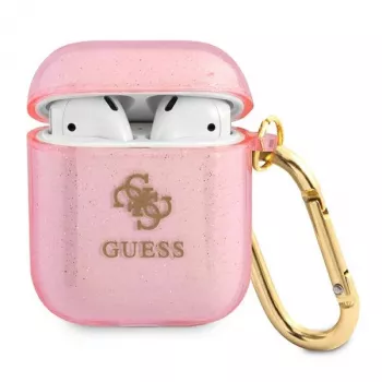 Funda protectora GUESS Glitter Collection para Apple AirPods 1/2 - rosa