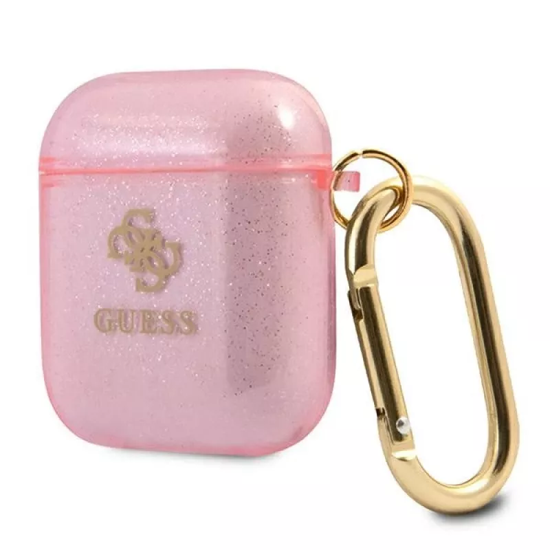 Funda protectora GUESS Glitter Collection para Apple AirPods 1/2 - rosa