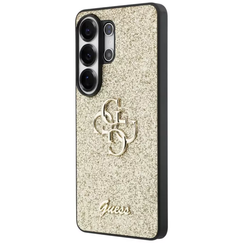 Funda GUESS Fixed Glitter Big 4G Metal Logo para Samsung Galaxy S26 Ultra - dorada