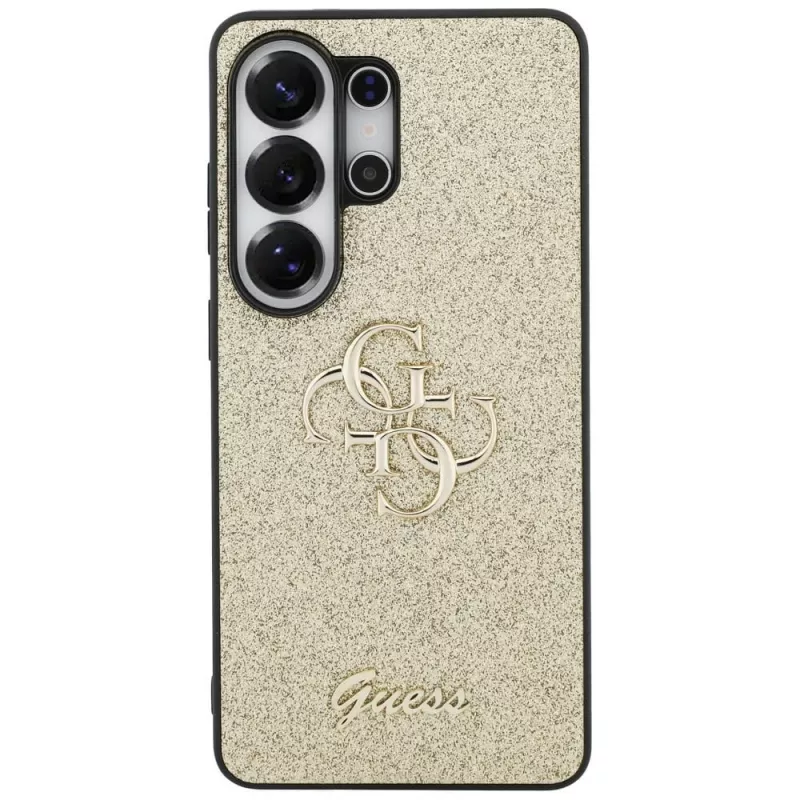 Funda GUESS Fixed Glitter Big 4G Metal Logo para Samsung Galaxy S26 Ultra - dorada