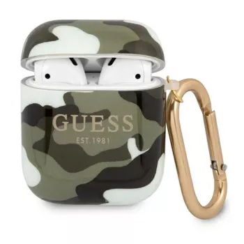 Funda GUESS Camo Collection para AirPods 1/2 verde/kaki