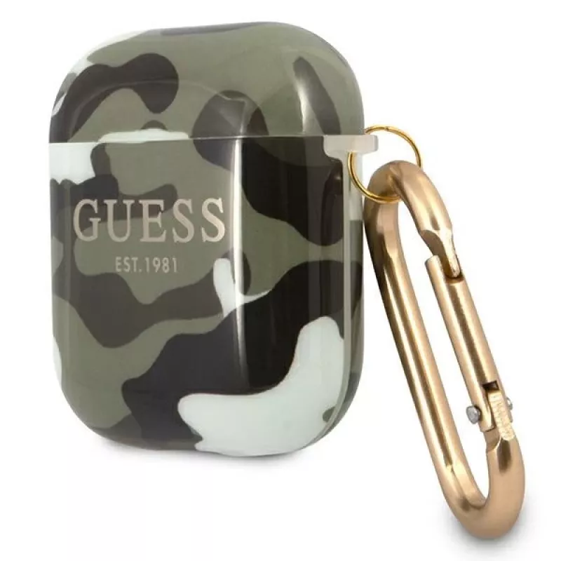 Funda GUESS Camo Collection para AirPods 1/2 verde/kaki