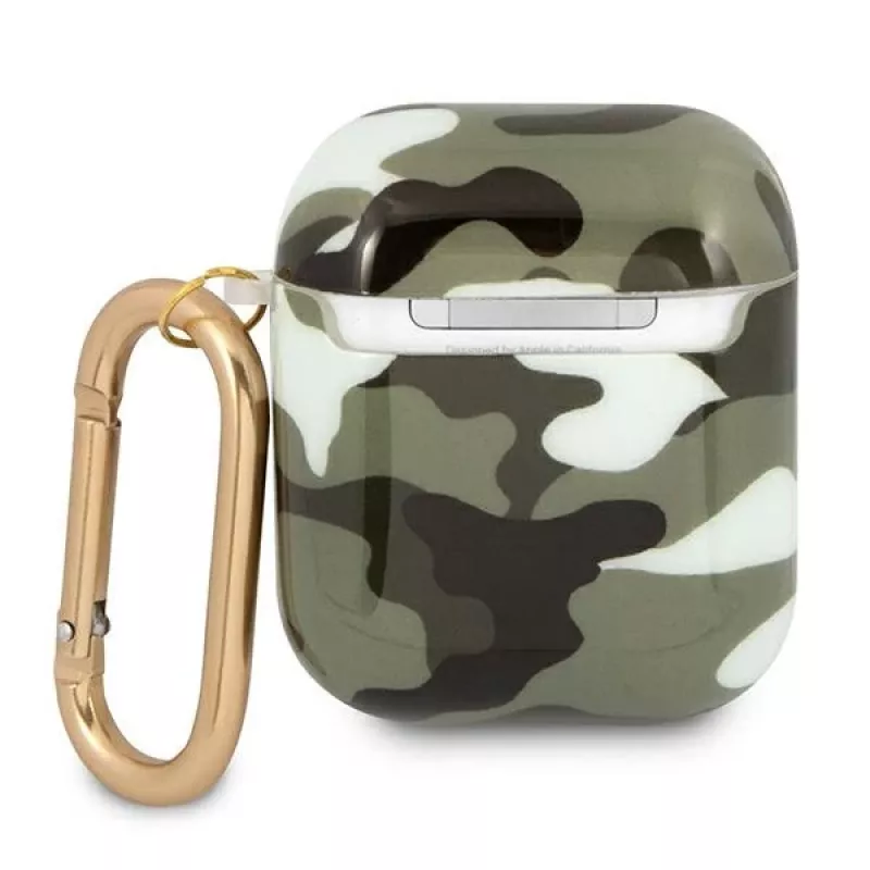 Funda GUESS Camo Collection para AirPods 1/2 verde/kaki