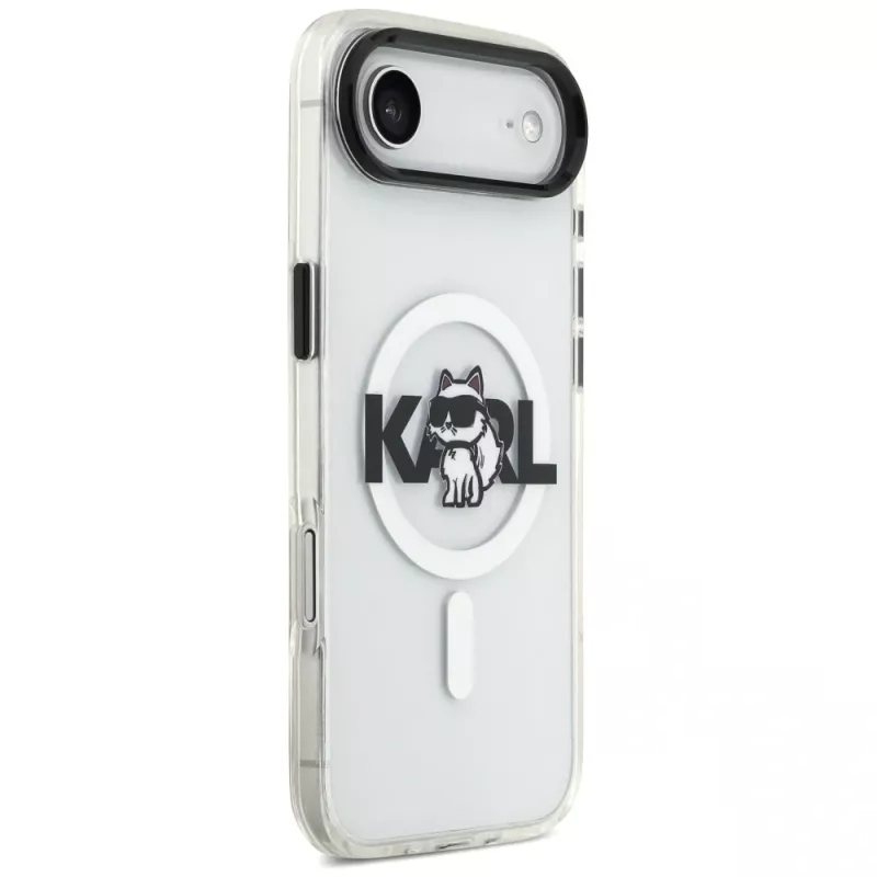 Karl Lagerfeld IML Choupette Sketch Logo Funda MagSafe para iPhone Air, Transparente