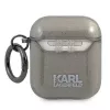 Funda Karl Lagerfeld KLA2UKHGK para AirPods 1/2 negra brillante cabeza de Karl