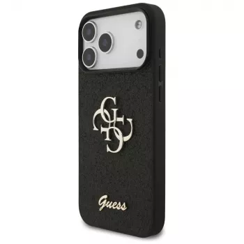 Funda GUESS Fixed Glitter Big 4G para iPhone 18 Pro Max / 17 Pro Max - negra