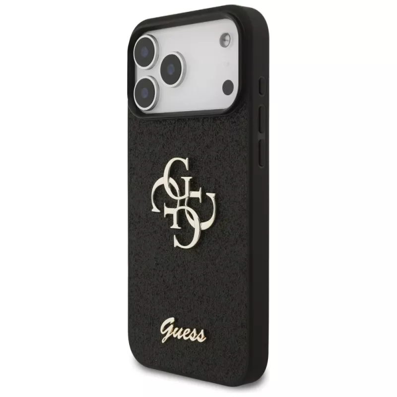Funda GUESS Fixed Glitter Big 4G para iPhone 18 Pro Max / 17 Pro Max - negra