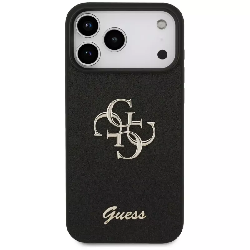 Funda GUESS Fixed Glitter Big 4G para iPhone 18 Pro Max / 17 Pro Max - negra