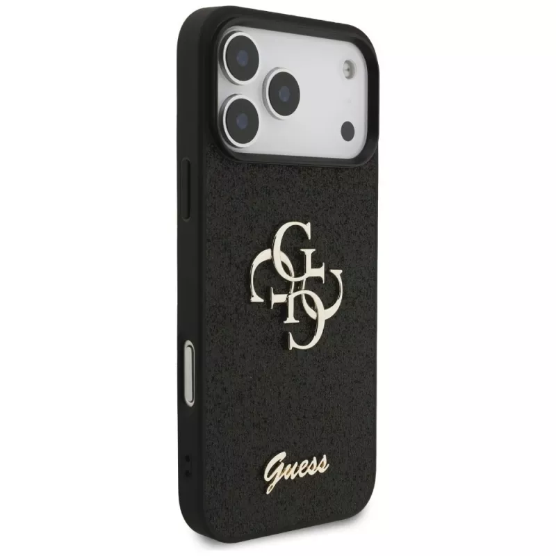 Funda GUESS Fixed Glitter Big 4G para iPhone 18 Pro Max / 17 Pro Max - negra