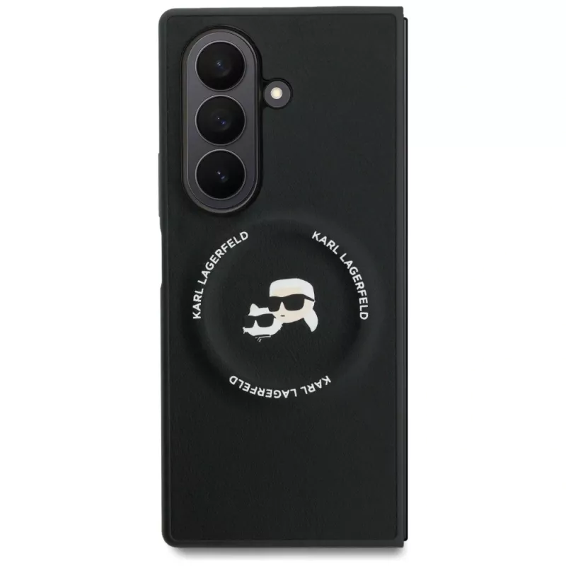 Funda MagSafe Karl Lagerfeld Karl & Choupette Logo para Samsung Galaxy Z Fold7 - negra