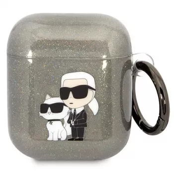 Funda Karl Lagerfeld KLA2HNKCTGK para AirPods 1/2 negra brillante Karl & Choupette