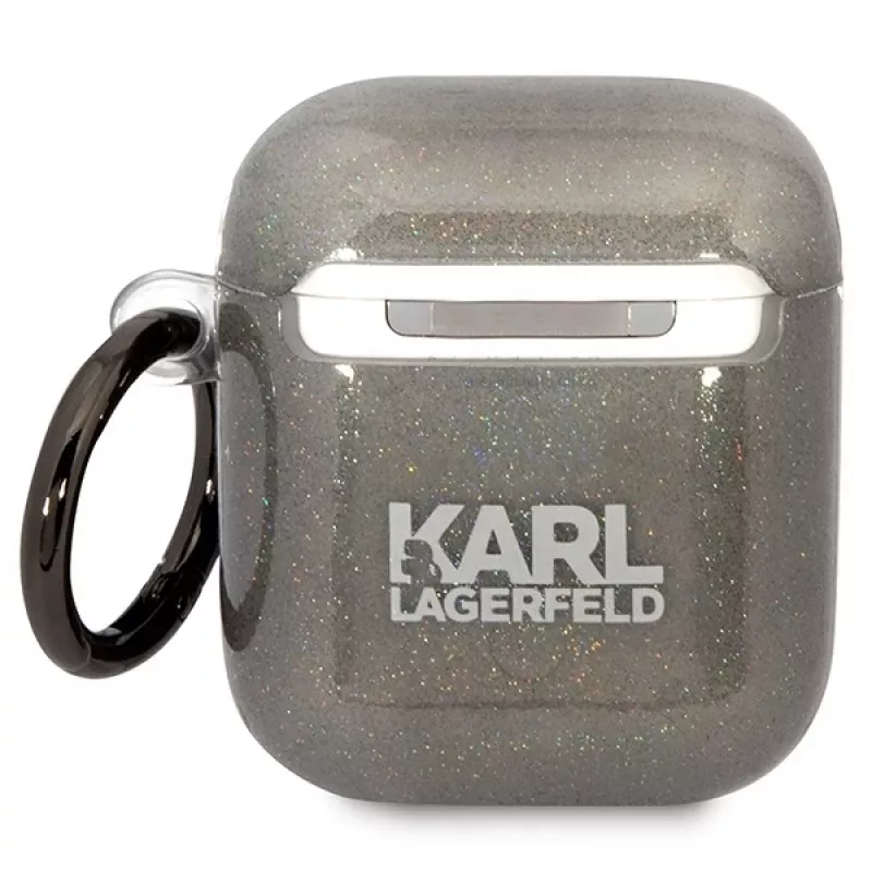 Funda Karl Lagerfeld KLA2HNKCTGK para AirPods 1/2 negra brillante Karl & Choupette