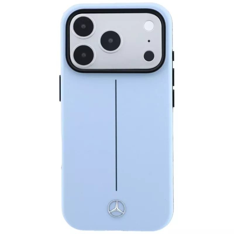 Funda MagSafe Mercedes piel Semi Wrap Iconic Line para iPhone 18 Pro / 17 Pro - azul