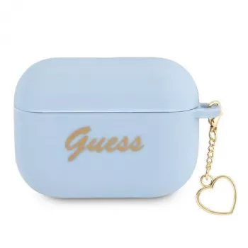 Funda Guess GUAPLSCHSB para AirPods Pro azul silicona Charm Heart Collection