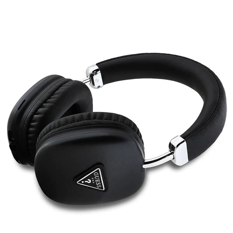 Auriculares over-ear GUESS Bluetooth 5.3 con logo triangular metálico - negros