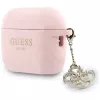 GUESS Funda de silicona 4G Charm para AirPods Pro 3, Rosa