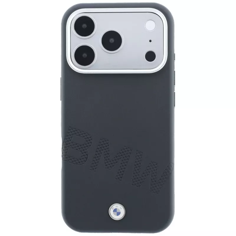 Funda MagSafe BMW Sign Inclined Deboss Letters para iPhone 18 Pro / 17 Pro - gris