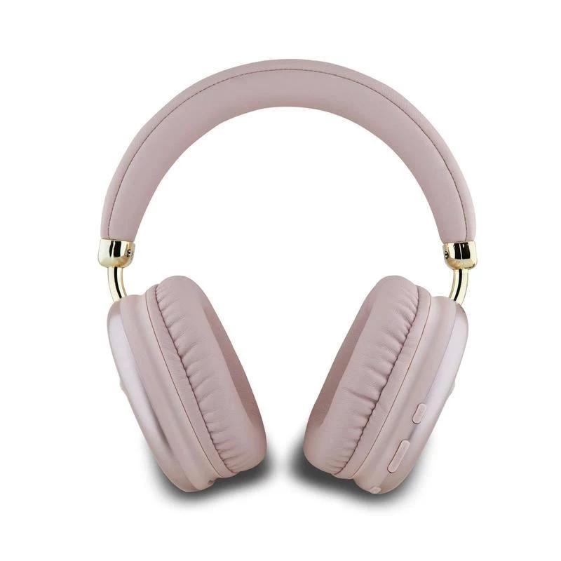 Auriculares on-ear GUESS Bluetooth V5.3 con logo triangular metálico rosa
