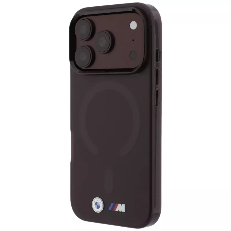 Funda MagSafe BMW M IML Frosted Metal Logo & Trims para iPhone 18 Pro / 17 Pro - Borgoña