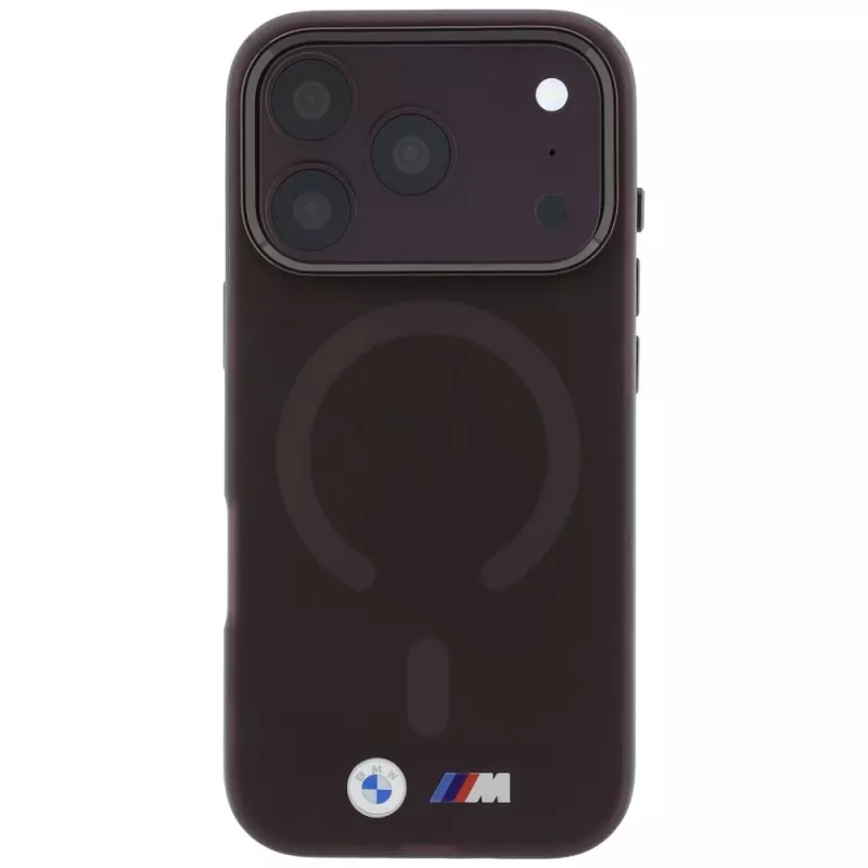 Funda MagSafe BMW M IML Frosted Metal Logo & Trims para iPhone 18 Pro / 17 Pro - Borgoña