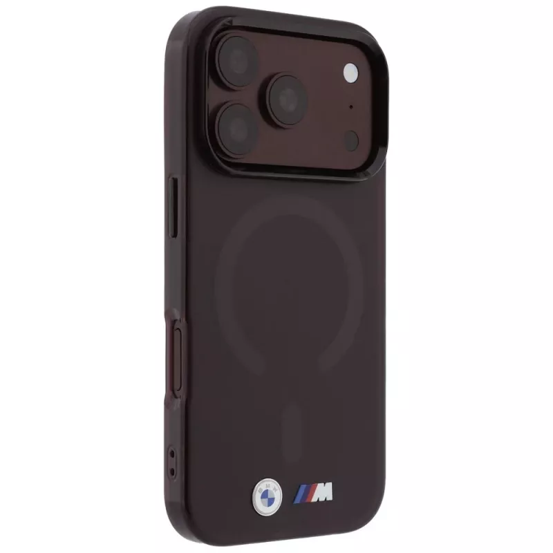Funda MagSafe BMW M IML Frosted Metal Logo & Trims para iPhone 18 Pro / 17 Pro - Borgoña