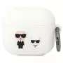 Funda Karl Lagerfeld KLACA3SILKCW para AirPods 3, silicona, blanco, Karl & Choupette